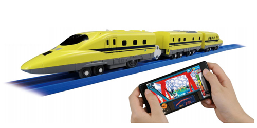 2台のカメラを搭載したプラレール「スマホで運転!ダブルカメラドクターイエロー」(タカラトミー)